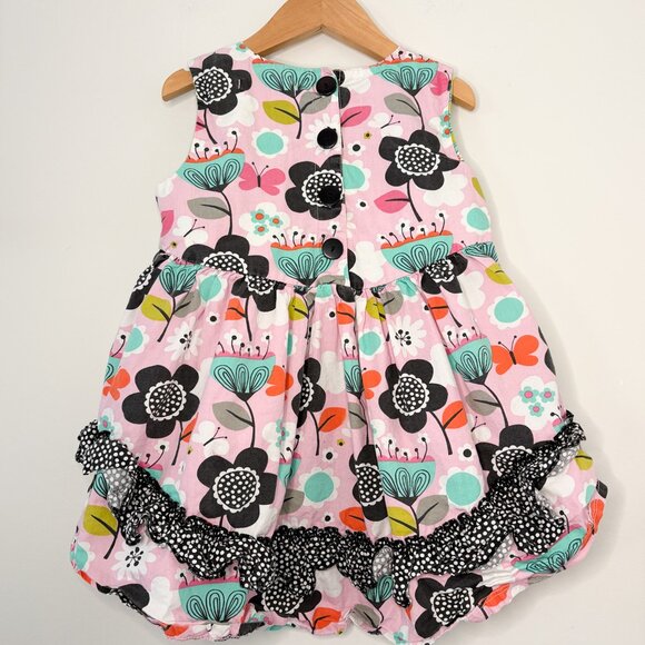 Jelly the Pug Girls Size 8 Floral High-Low Ruffle Tunic Top - Picture 3 of 6